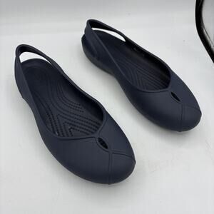 Crocs Shoes Womens Size 10 Comfort Slingback Flats Ballet Navy Bl Olivia II Casu